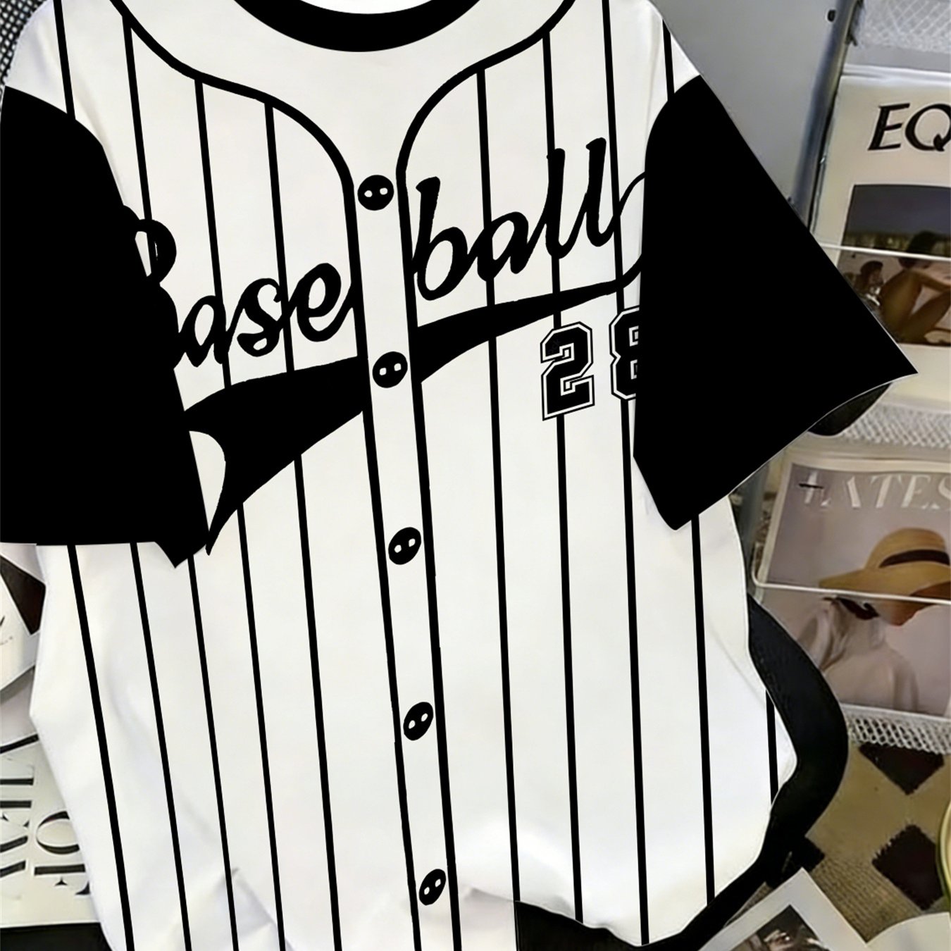 TEMU Fun Striped Shirt Letter T-shirt, Fashion O-neck Short Sleeve Top, Daily Casual 3d Printed Quick-dry T-shirt, Spring/summer Affordable Clothing,