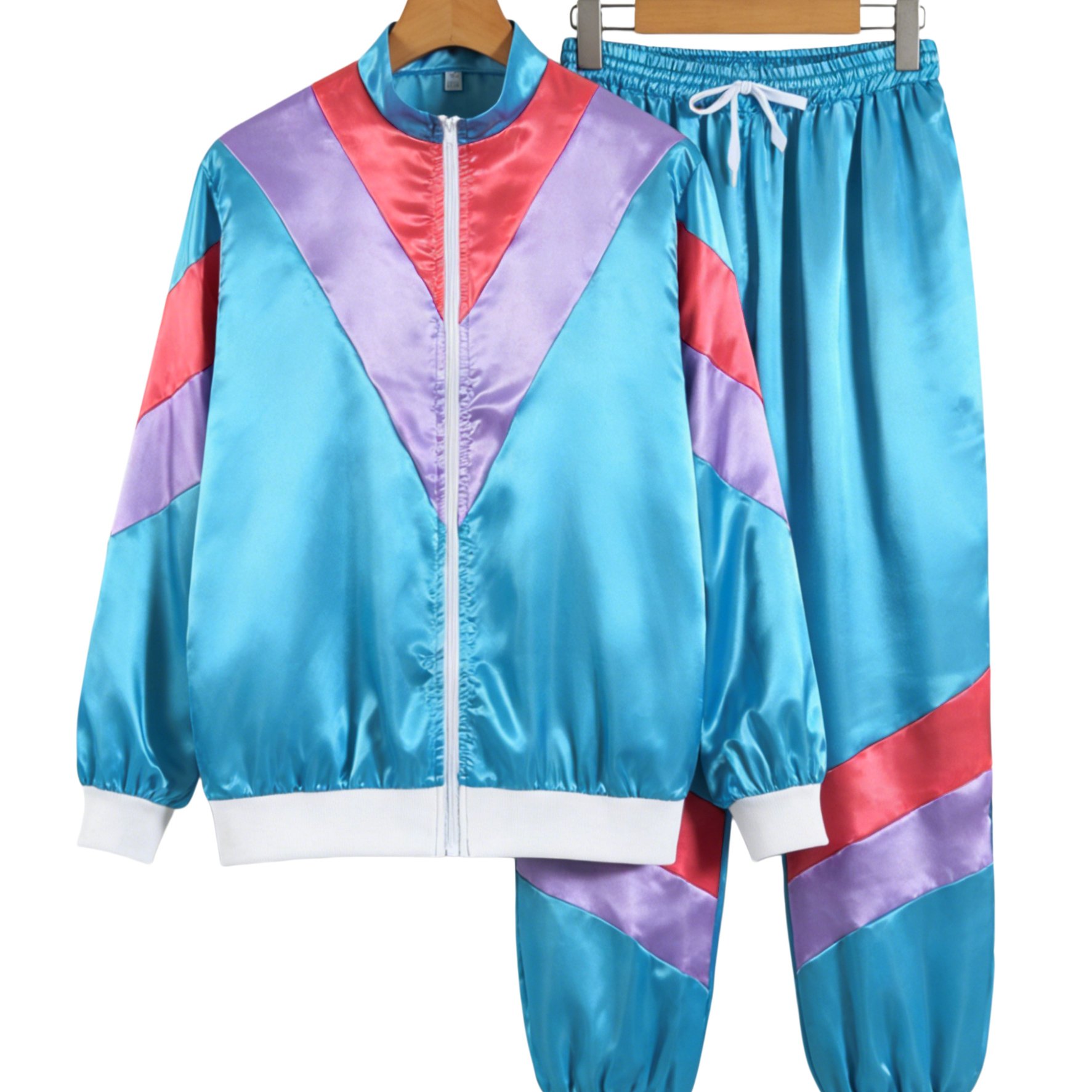 TEMU Disco Performance Costume For Men And Women, Halloween Dress-up Party Role-play Costume Set, Loose Jacket   Long Pants Set