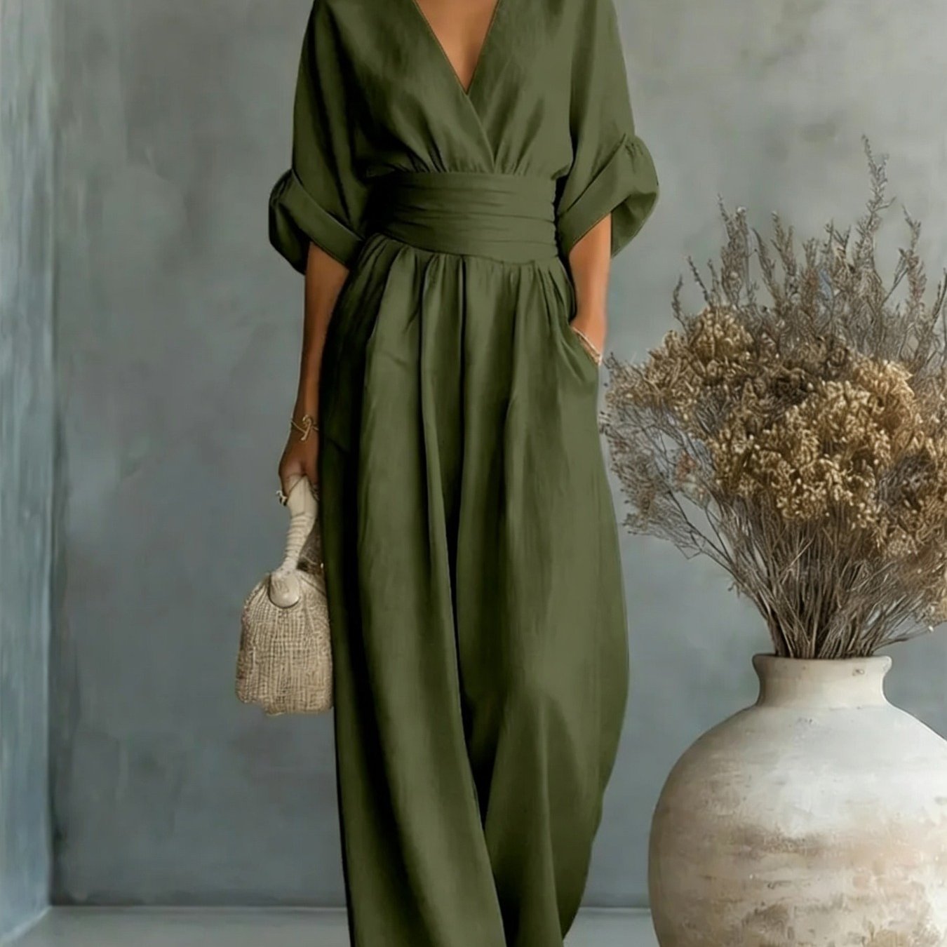 Women's Casual Retro Jumpsuit With , Perfect For Stylish Autumn And Winter Outfits