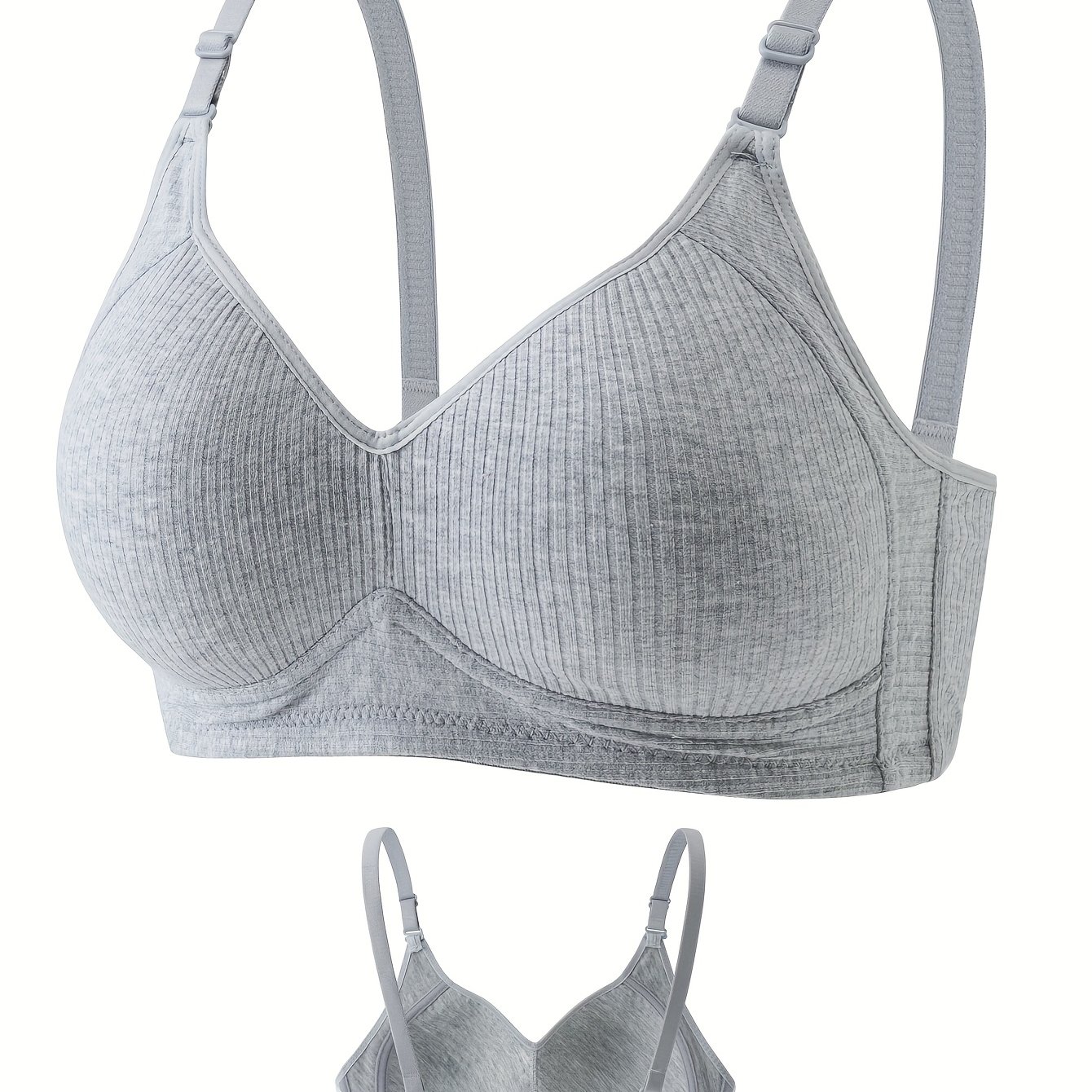 TEMU Ropa interior deportiva de yoga para mujer a rayas, estilo japonés, simple, cómoda, transpirable, -transparente y absorbente del , sin aros sin