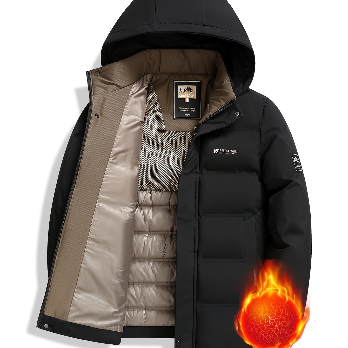 Winter Men's Windproof And Warm Hooded Casual Jacket