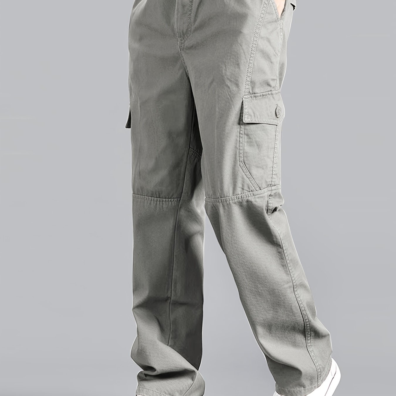 100% Korean Style Cargo Pants, Multi-pocket Men's Cargo Trousers, Solid Classic, Loose Comfortable, Suitable For Casual Daily Wear