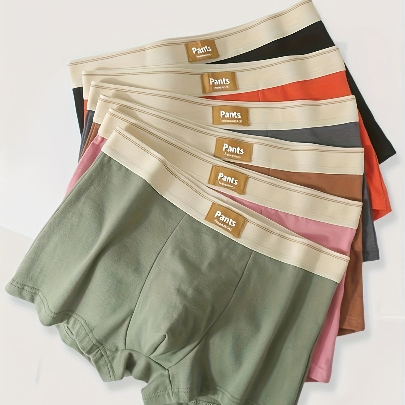 Random -pc Men's Boxer Briefs, Breathable And Comfortable, 95%, 5% Spandex, Medium-elastic Knitted Fabric, Suitable For Casual Wear