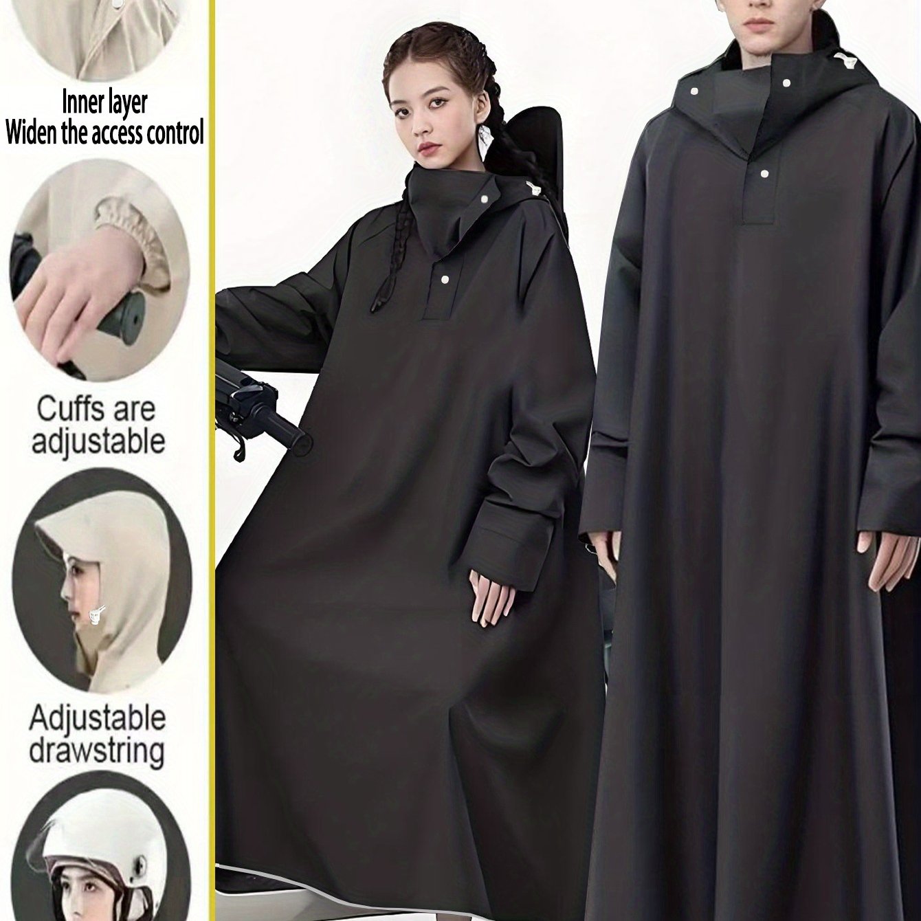E-shop Dies ist ein robuste, hochwertige, multifunktionale Regenjacke für den Außenbereich. Sie verfügt über einen vergrößerten Kragen und eine Kapuze