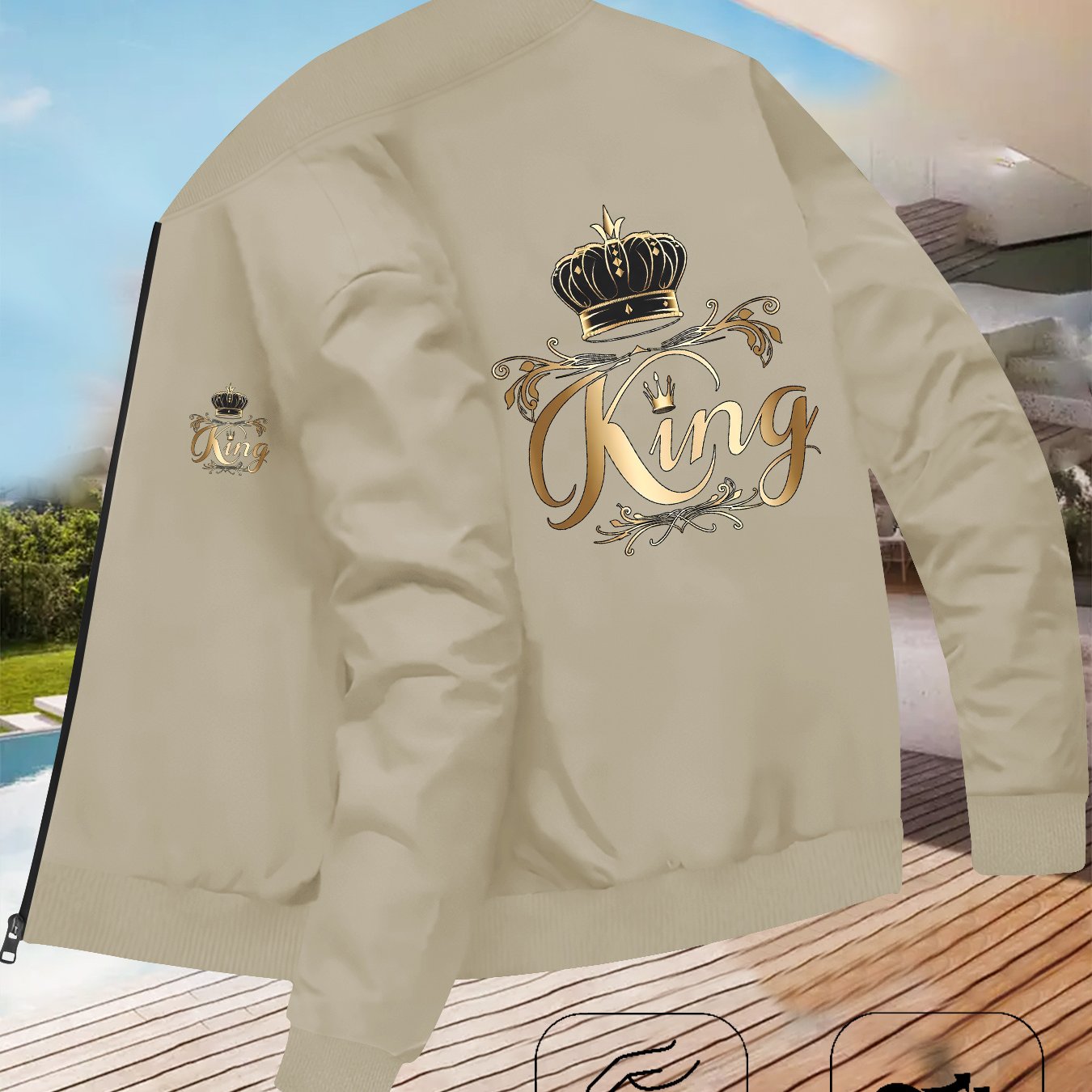 TEMU Men's Trendy Autumn And Winter Jacket Shirt Fashion Print, Casual Youth Jacket Collar Versatile Top Jacket Coat