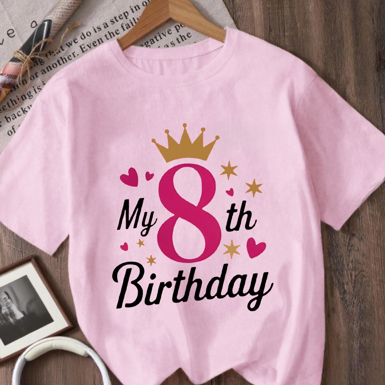 Girls' Round Neck Printed T-shirt