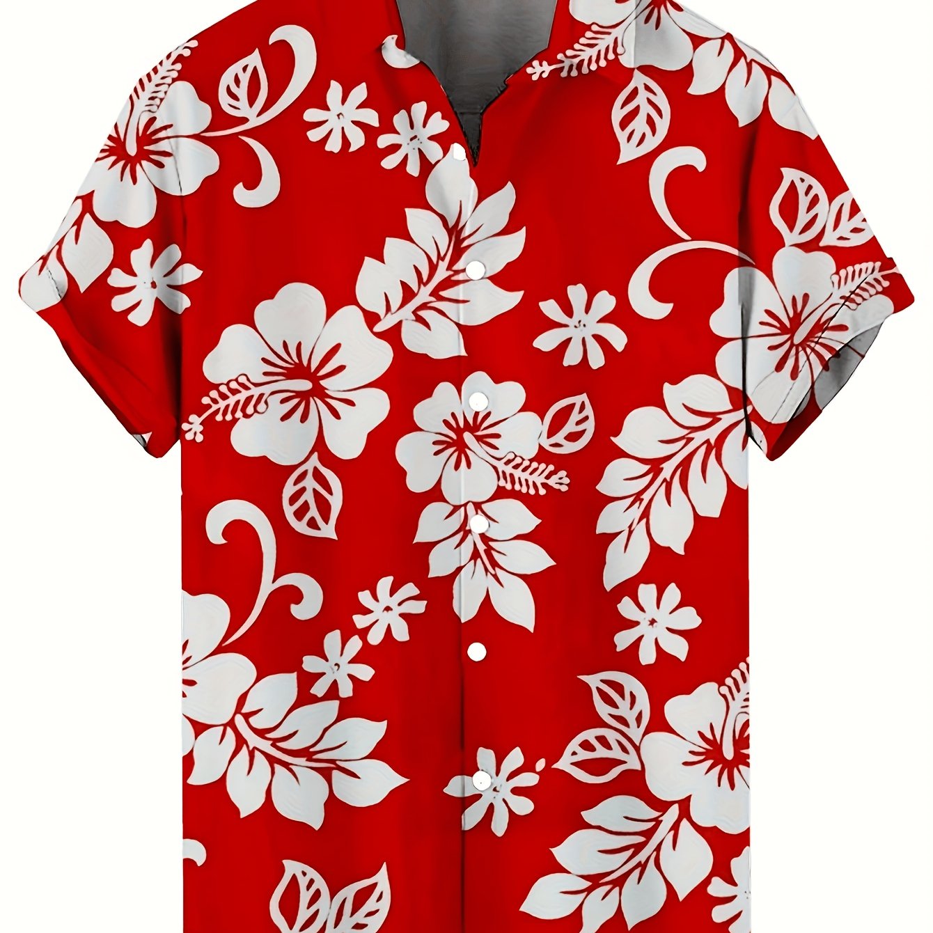 TEMU Floral Pattern 3d Print Men's Casual -hop Party Hawaiian Style Shirt, Men's Trendy Vibrant Outfit, As A Gift