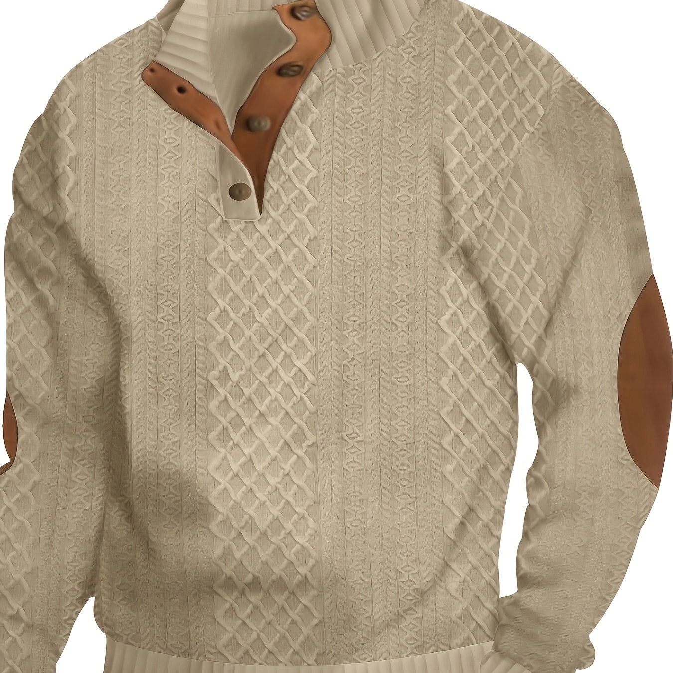 TEMU Autumn Jacquard Button-up Stand Collar Casual Versatile Fashion Athletic