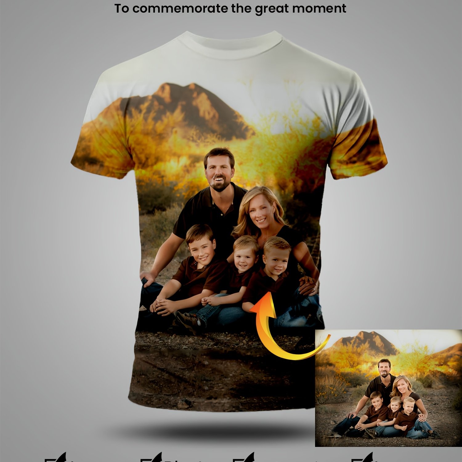TEMU Customizable Couple 3d Printed T-shirt - Breathable Polyester, Casual Round Neck Short Sleeve Top, Personalized Fashion T-shirt With Your Photo,
