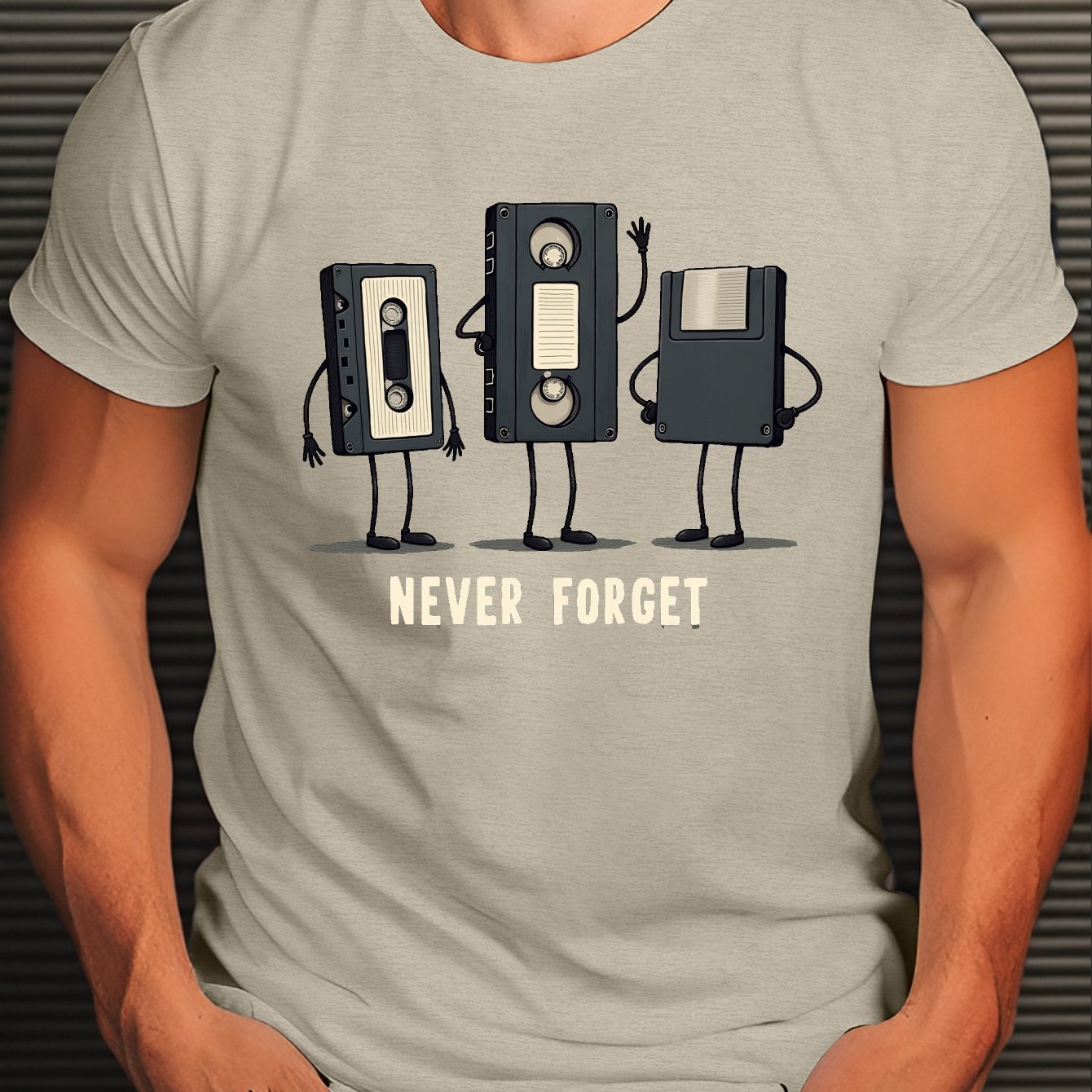 TEMU Never Vintage Media Items Crinkle Plus Size Men's T-shirt, Plus Size