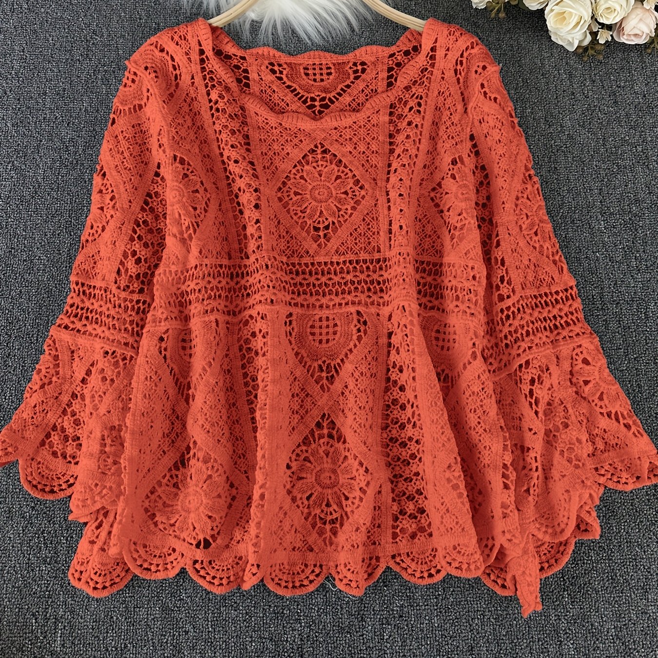Autumn Vacation Cardigan Hollow Out Cover-up Sweet Spicy Outfit Pure Desire Style Outerwear Top