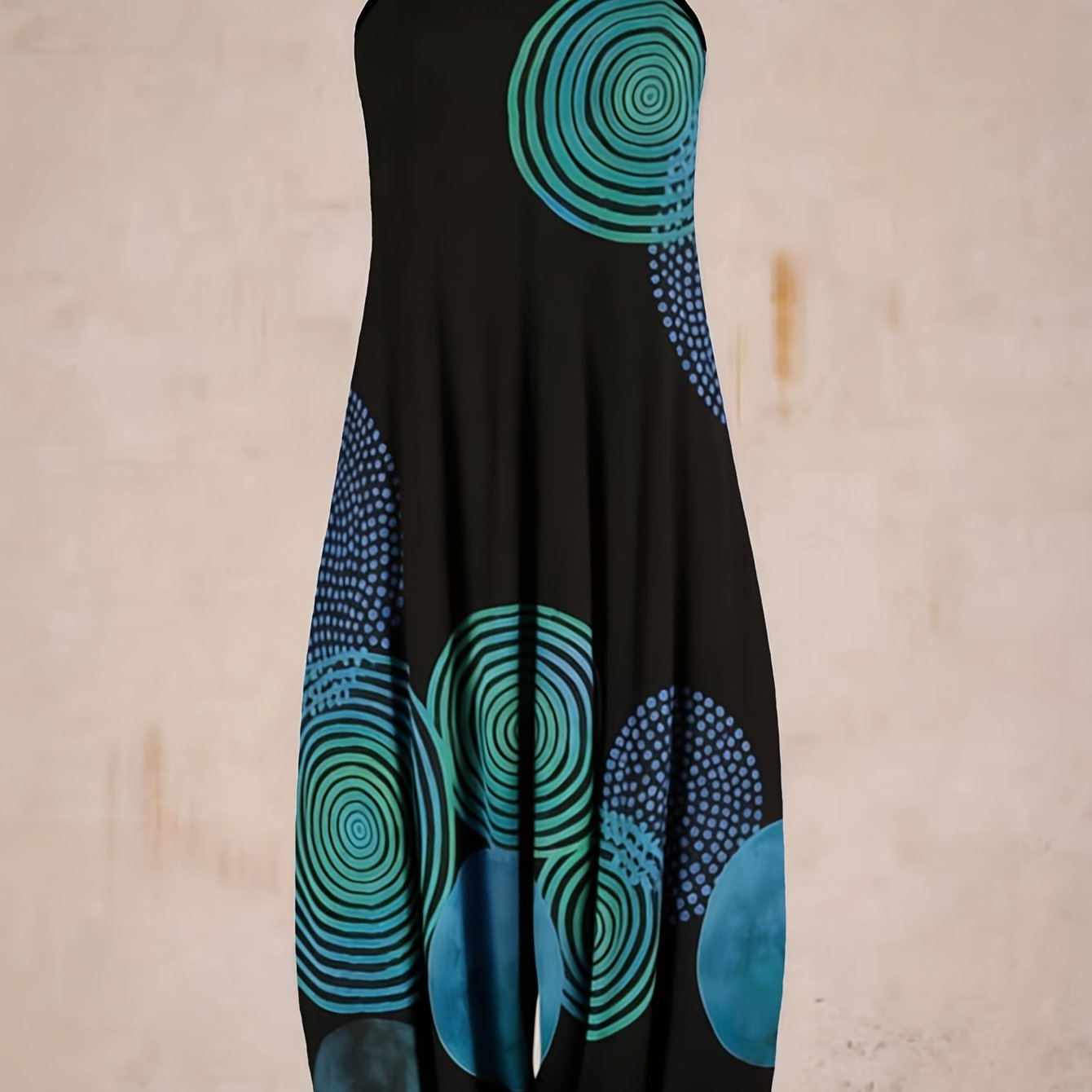 Image of Plus Size, Elegant Directional Spring And Summer New Full Body Printed Plus Size Women's Jumpsuit, Suitable For Daily Dressing, Shopping, Vacation, Plus Size Women's Jumpsuit, Plus Size Jumpsuit