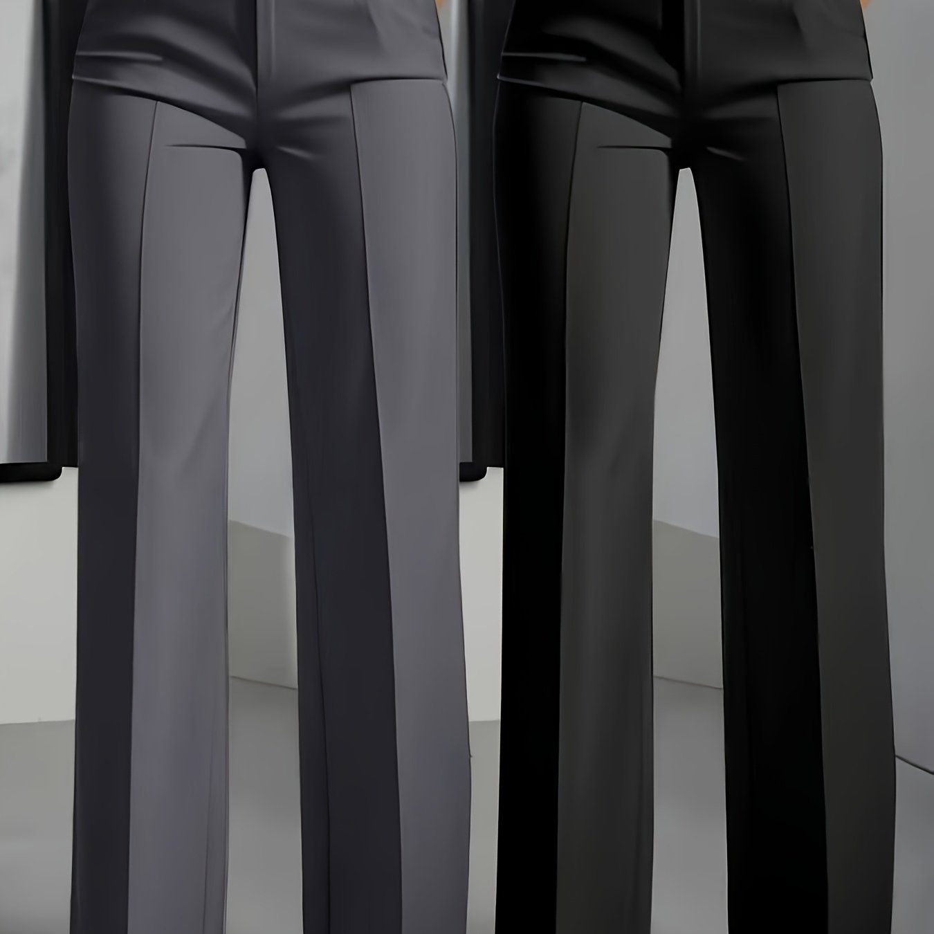 TEMU Elegant Women's Suit Trousers, 2pcs Set, With Pockets, Anti-pilling, High-quality Fabric, Stretchy Waistband, Accommodating, Machine Washable,