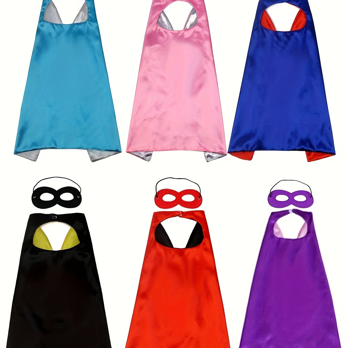 12-piece Children's Cape Set, Halloween Cape With Eye Mask, 6 Capes + 6 Eye Masks