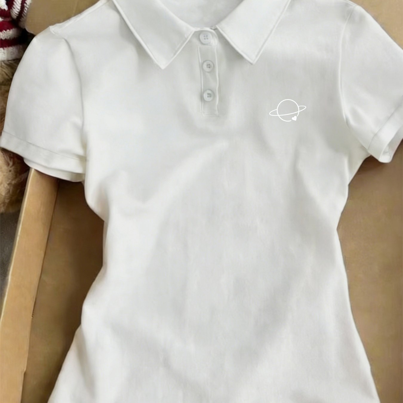 TEMU Women's Short Sleeve - Collar Street Style Outfit, Pattern, Multiple Sizes , Daily Y Fashion, Trendy And Comfortable, Machine Washable