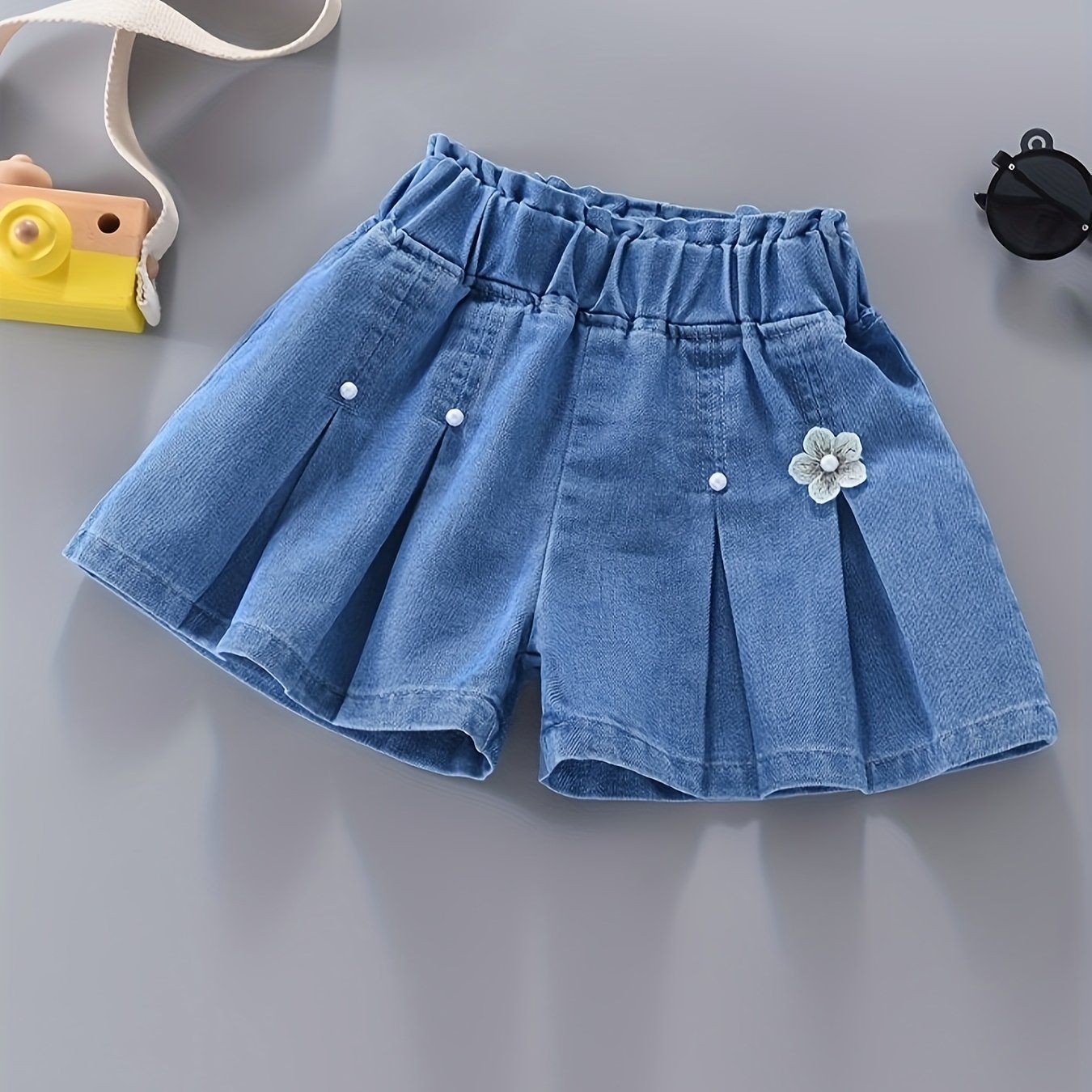 Image of Girls' Denim Short Skirt, Summer Thin Style Korean Style Small Girls