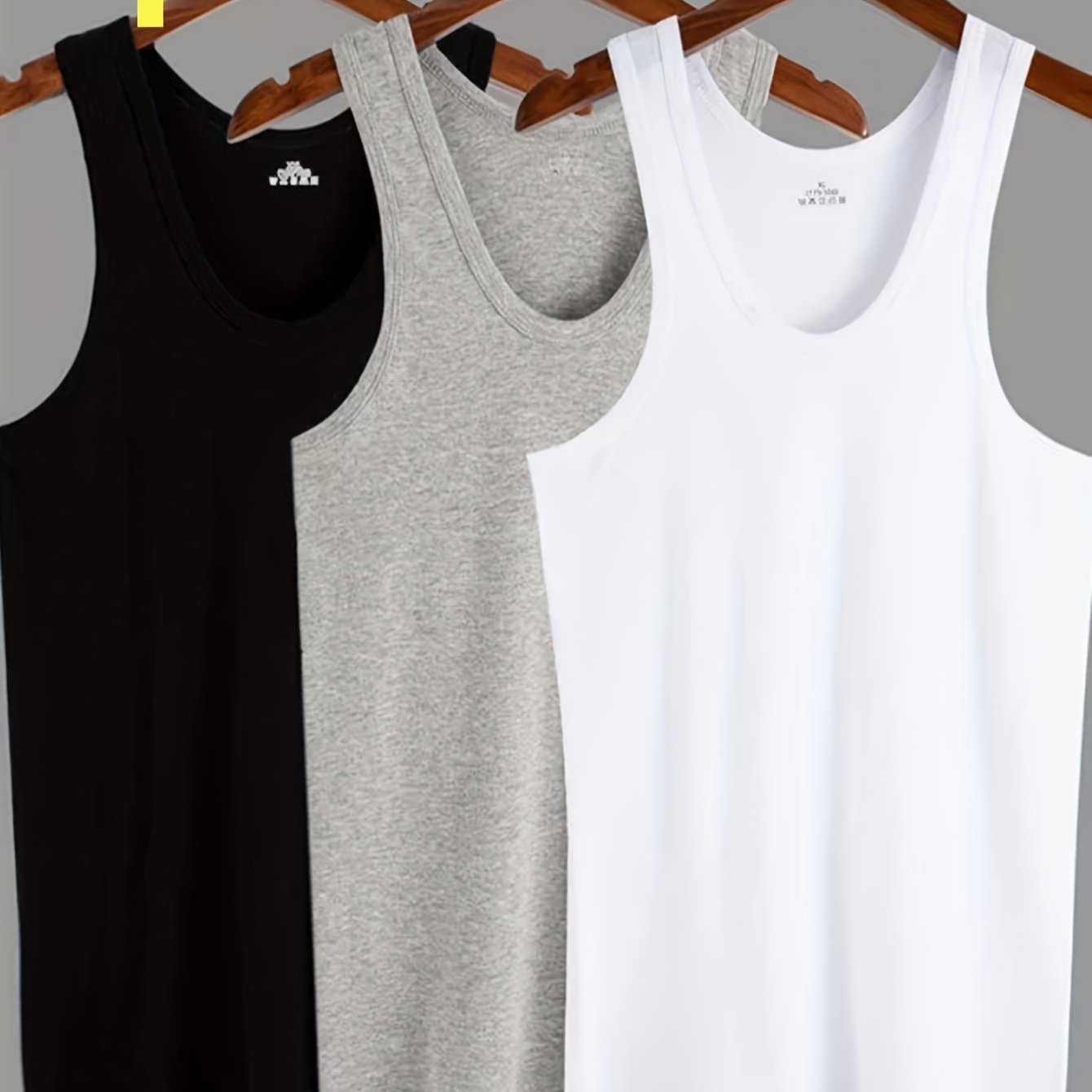 TEMU 3-pc Men's Vest Men's Stretch Sports Fitness Base Slim Fit Inner Wear Breathable And Close-fitting