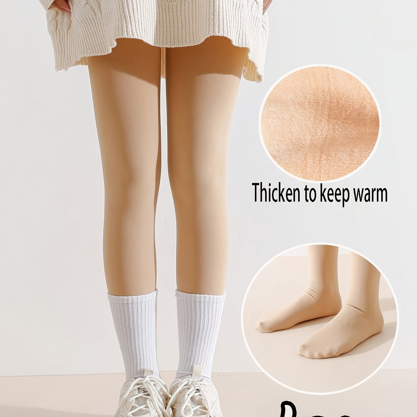 E-shop [Tights Akzeptable Außenverpackung Englische Wascheinlage] 1 Stück Samtfutter Tanzsocken Enganliegende Leggings Tights Sohle Anti-Rutsch Fleece