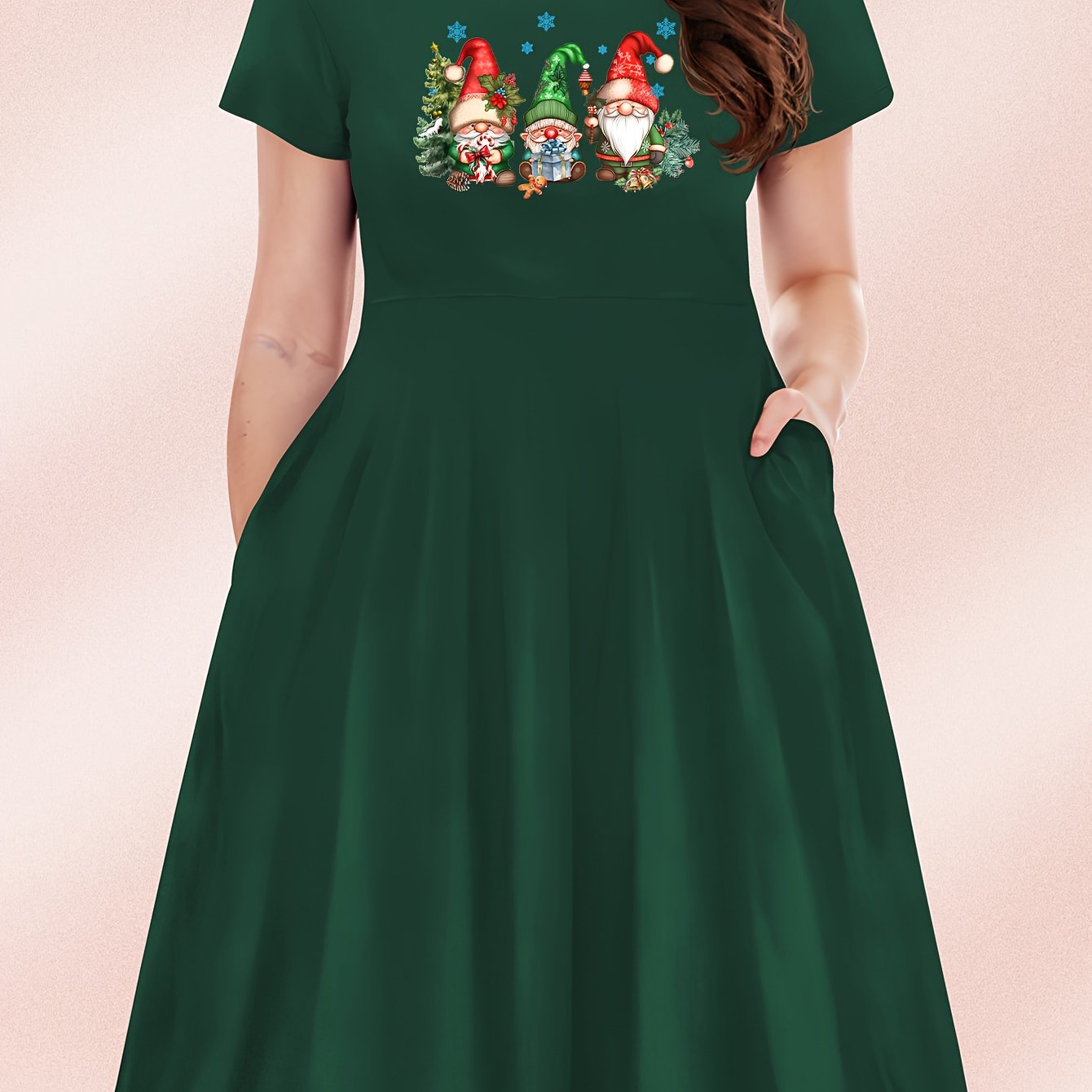 TEMU Plus Size - Plus Size - Patterned Printed Dress