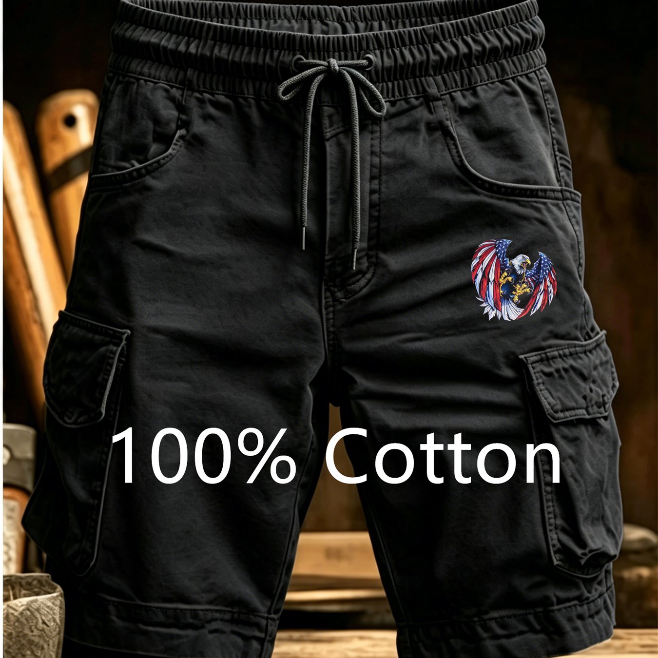 100% Cotton New Summer Fashion Solid Color Men's Work Shorts Casual Multi-pocket Running Commuting Shorts