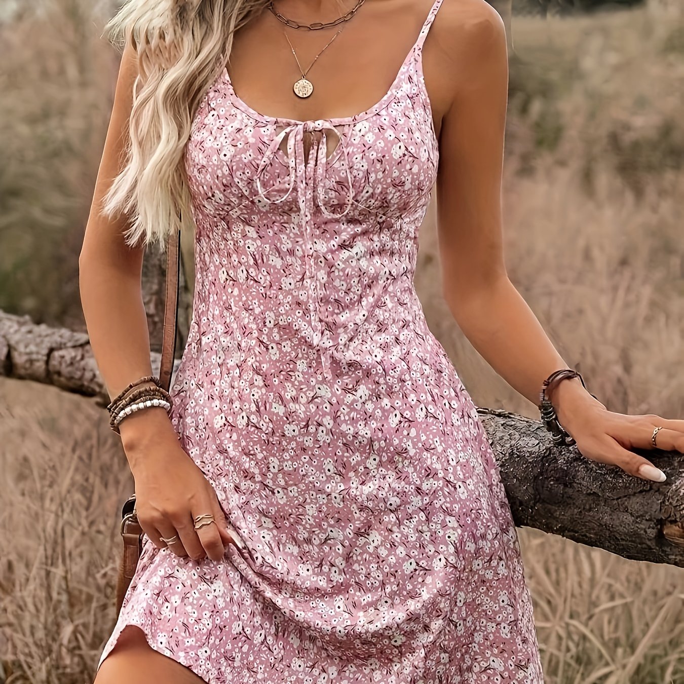 5120 Floral Suspender Dress