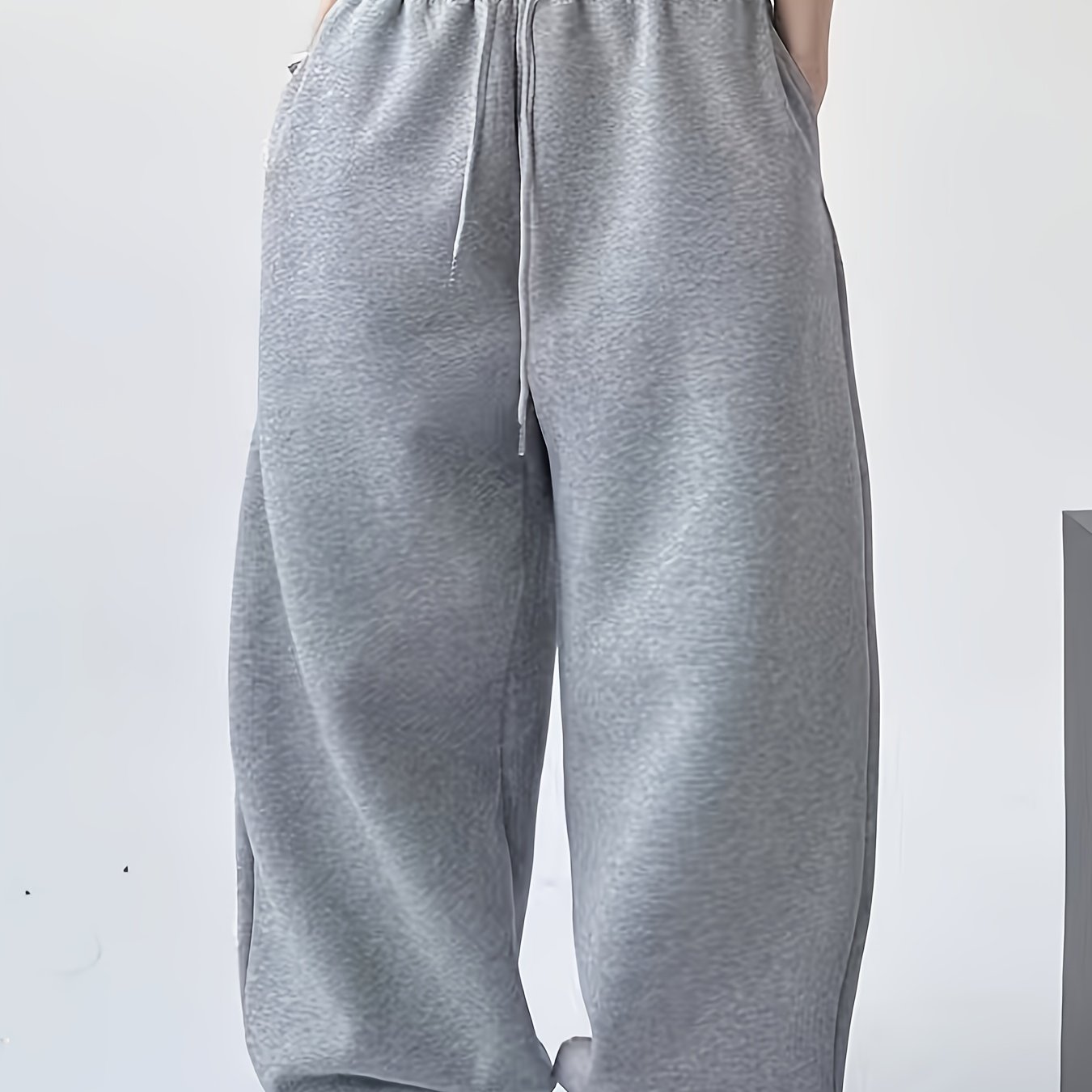 TEMU Solid Color Athletic Pants, Women's Joggers, Casual Trousers For Daily Wear