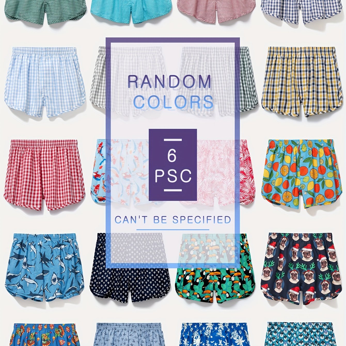 6pcs Random Boys Teen Cute Cartoon Breathable Pants Boxer Underwear Comfy Shorts