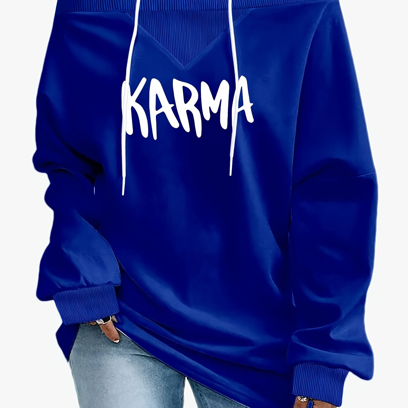 TEMU Sweatshirt à épaules dénudées et coupe pour femme, grande taille, avec imprimé lettres, taille américaine 0XL-8XL, motif rose délavé décontracté