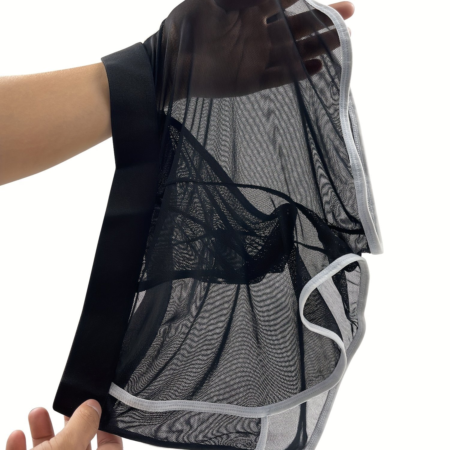 TEMU Black & White Mesh Semi-sheer Men's Boxer Shorts Size: S, M, L, Xl, Xxl