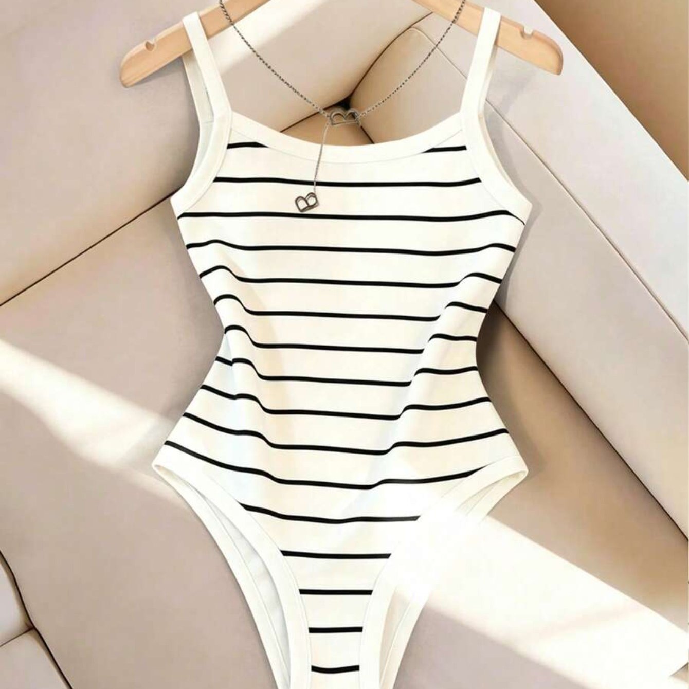 TEMU Women's Summer Casual Striped Bodysuit