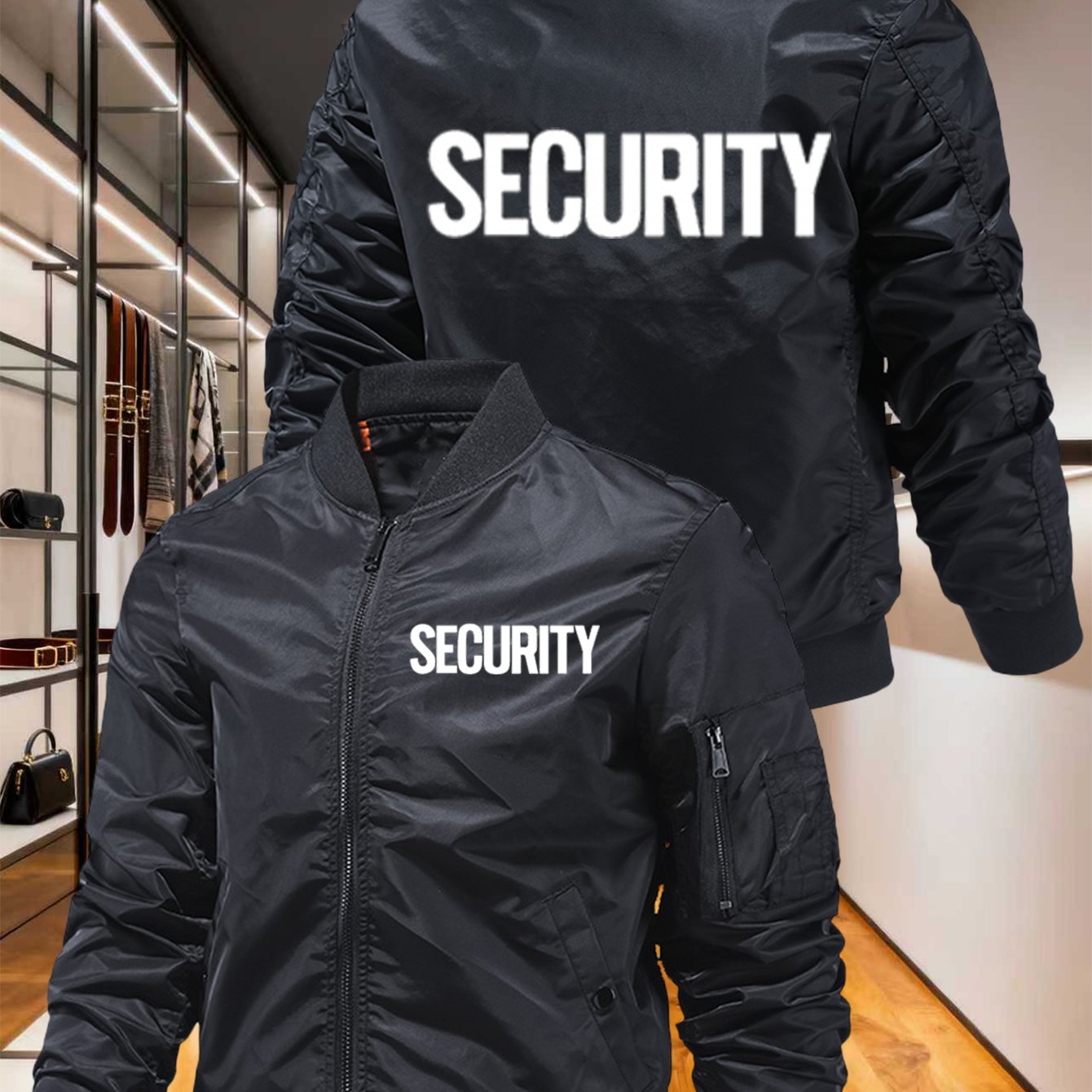TEMU Men's Autumn Winter Flight Jacket With Zipper Baseball Collar Multi- Windproof Warm Loose Casual Coat Xs-xxxl Fashion Solid Color Versatile