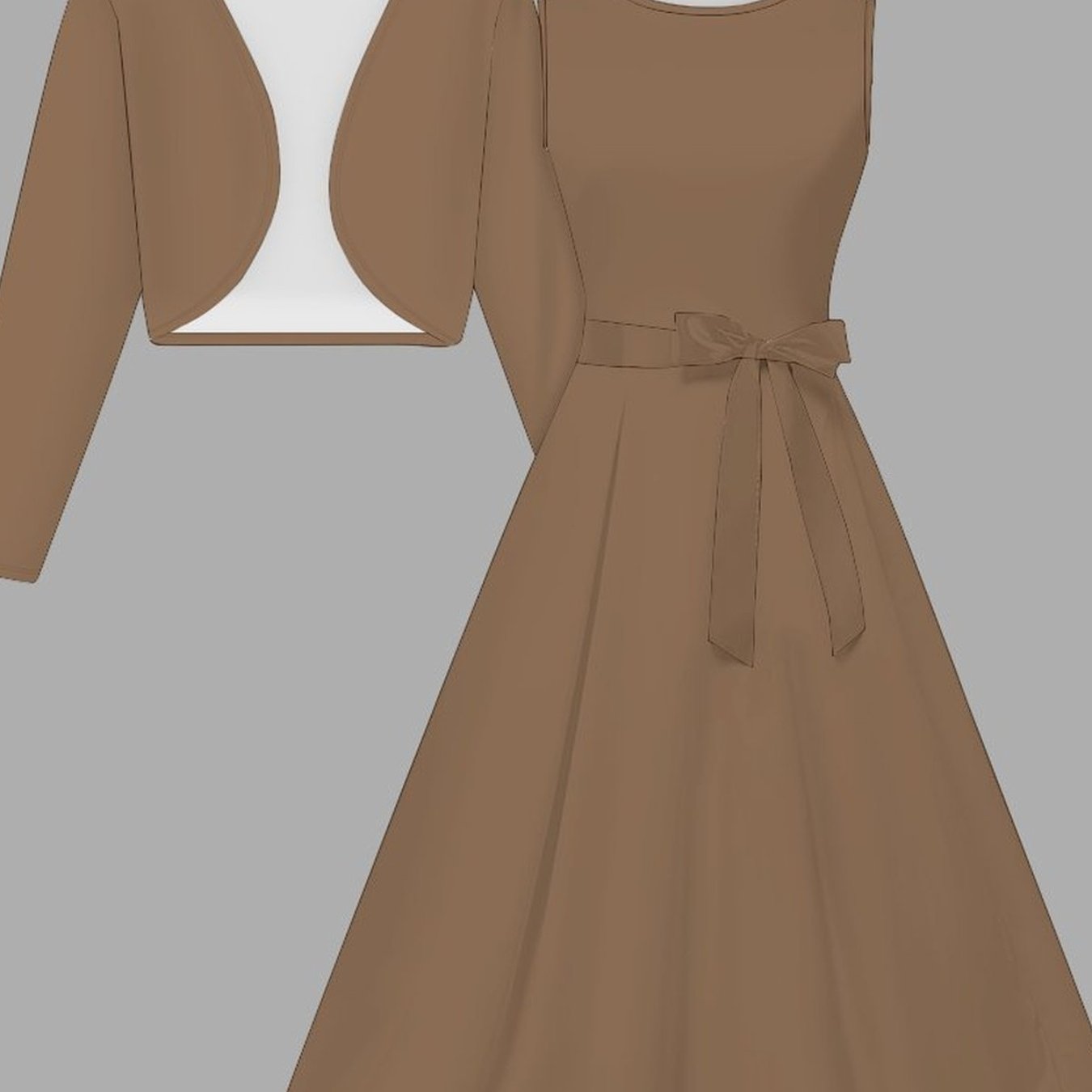 Image of Women's Fashion Solid Color Dress Set, Short + Tank Dress + Belt, Wear, Mix-and-match Outfit, Top For Elegant Ladies