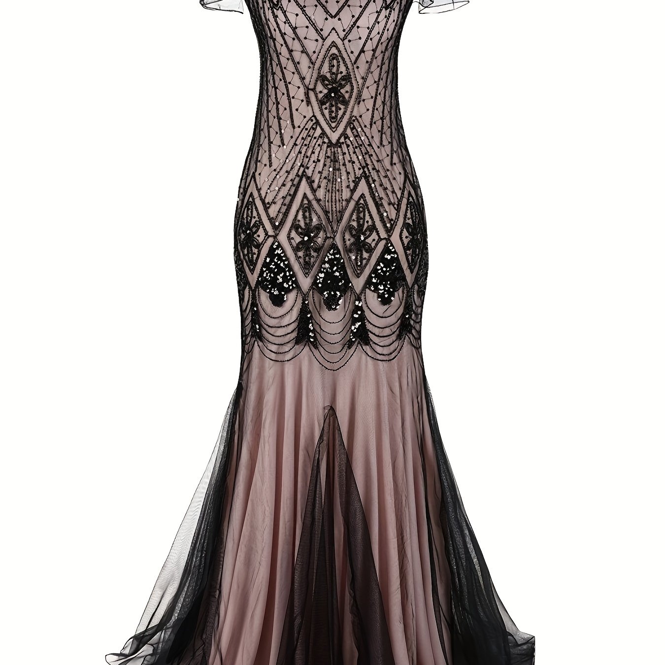 TEMU Robe de Soirée Vintage à Paillettes 1920 pour Mariage et Fête
