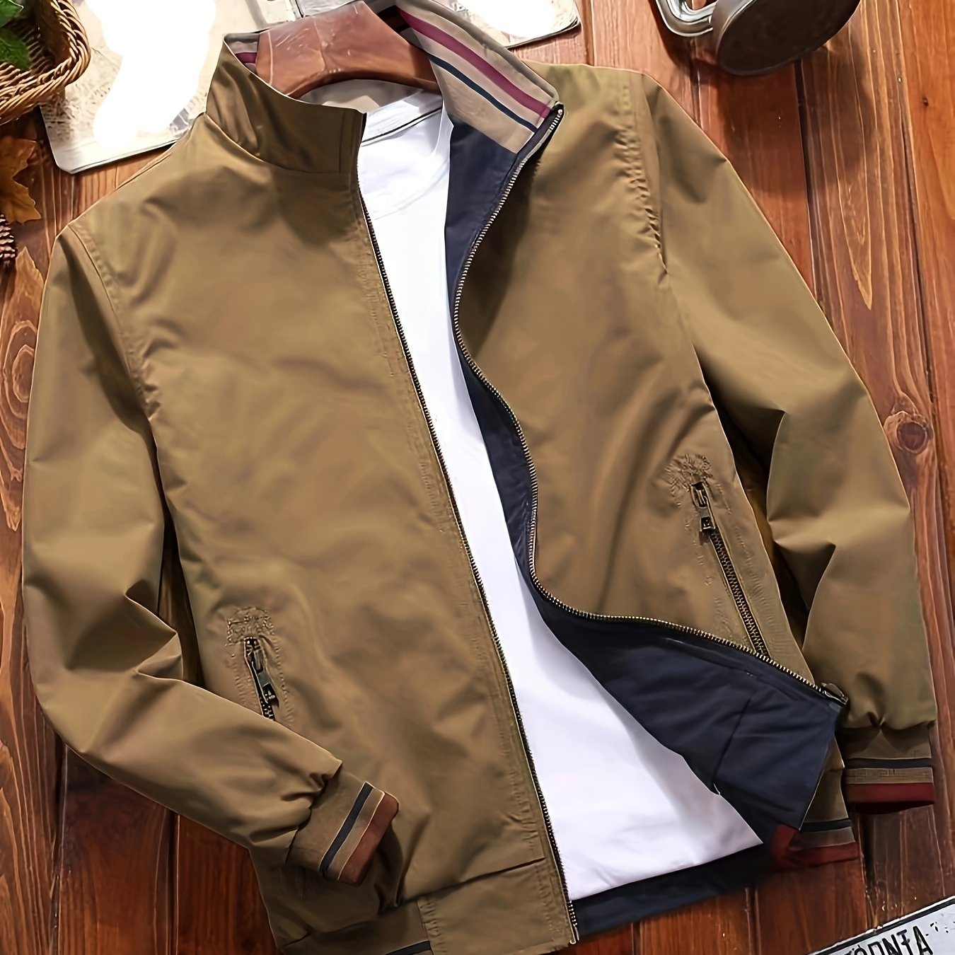 men's dual sided casual jacket relaxed fit stand collar - Temu men's dual sided casual jacket relaxed fit stand collar - Temu