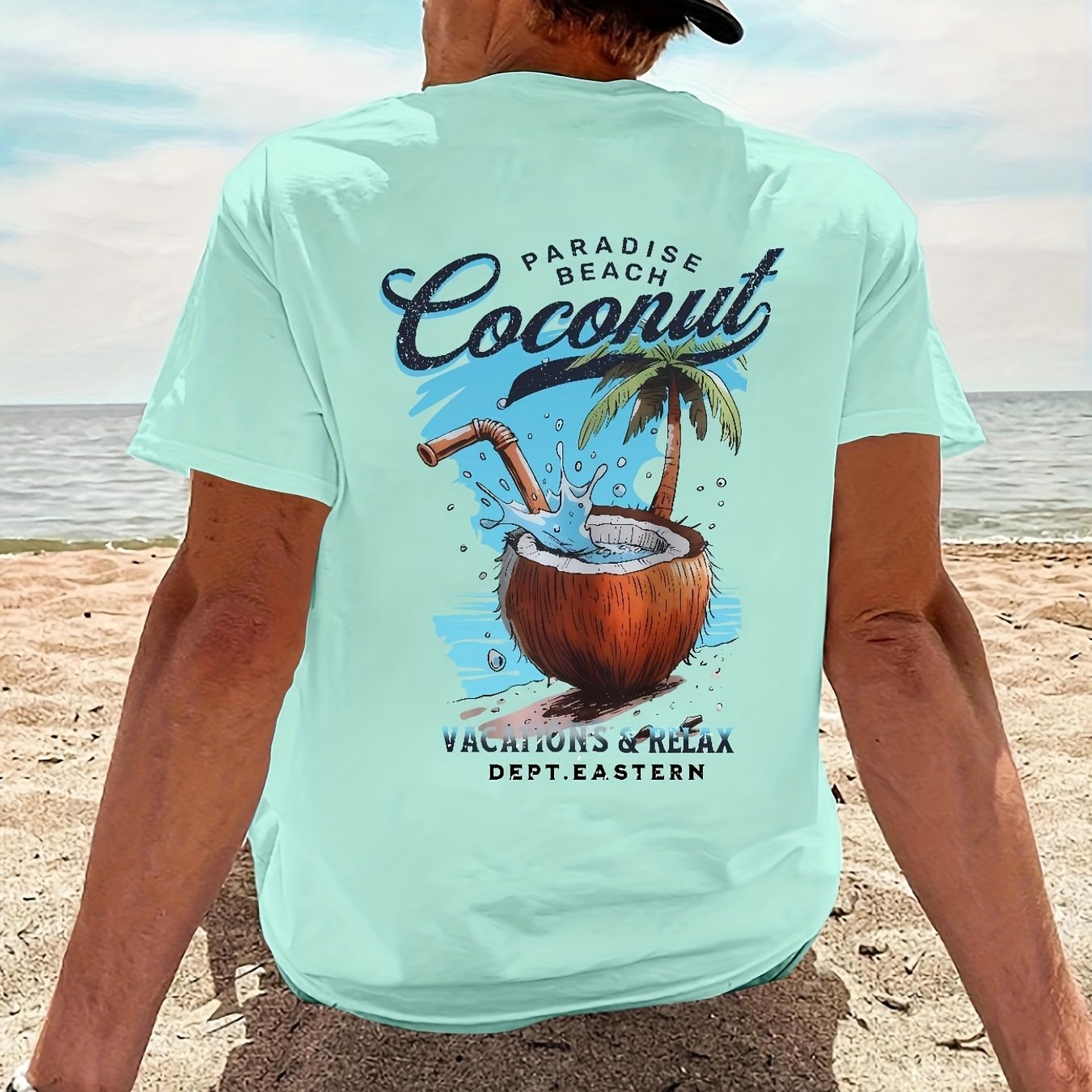Men's Round Neck Letter Print Short Sleeve T-shirt, Suitable For Summer Casual Sports