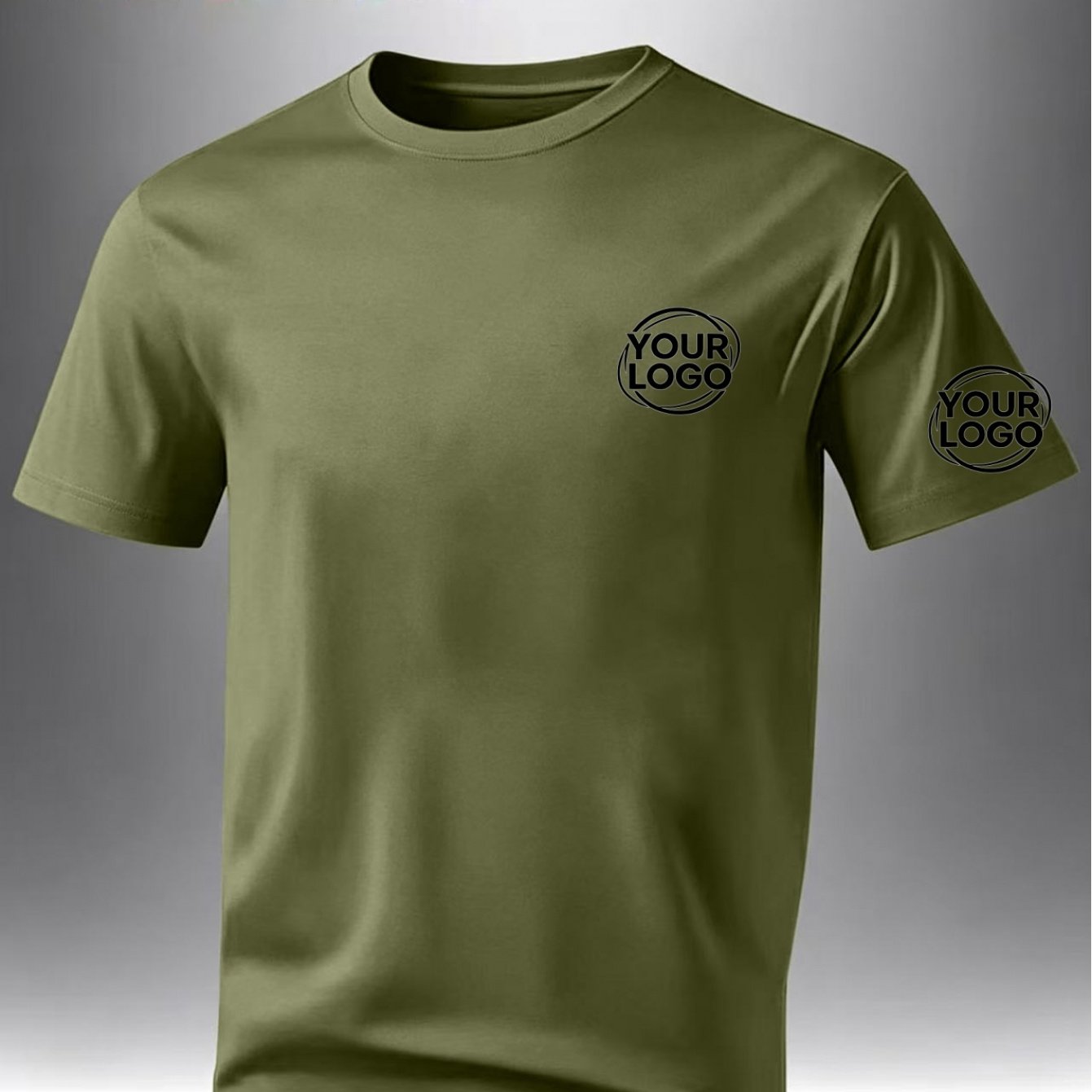 TEMU Custom Logo Men's Quick-dry Casual Sports T-shirt, Custom Gift, Personalized Prints On And Left Sleeve, Fashionable Crew Neck Base Layer, Custom