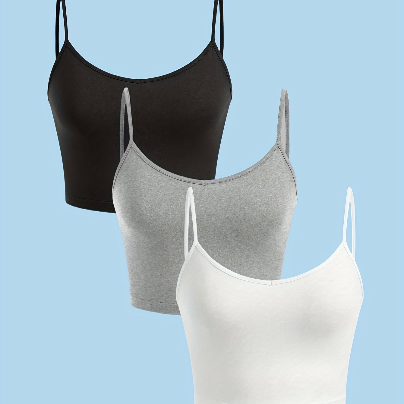 3pcs Set 2025 New Women's Casual Breathable Easy Cami Tank Tops