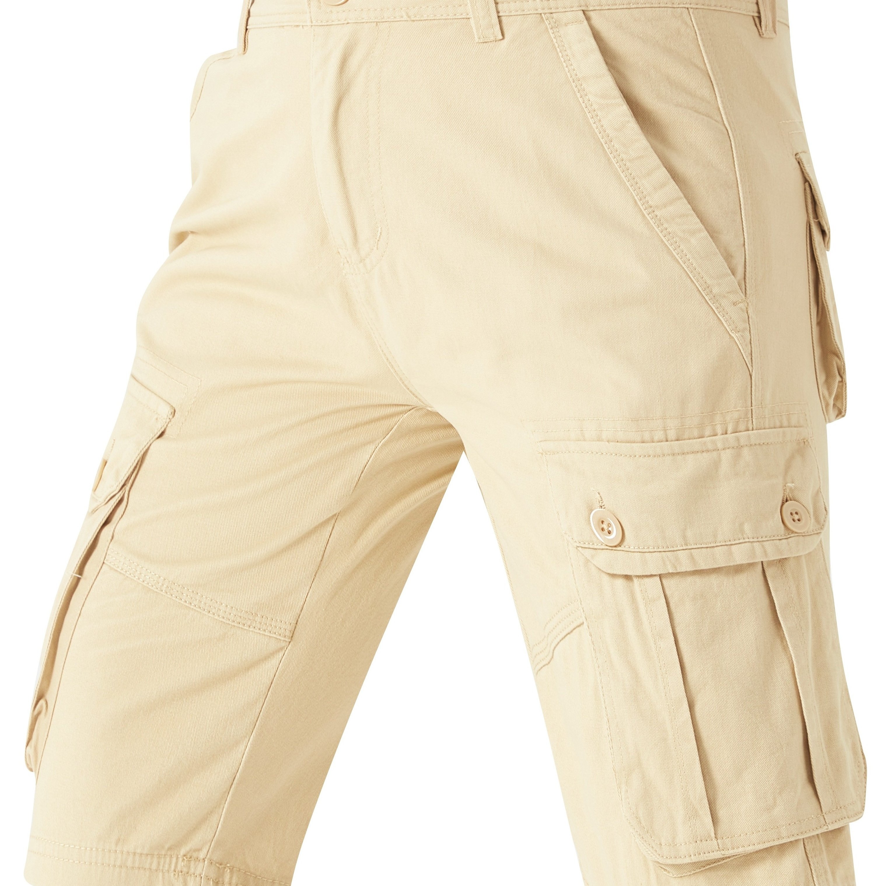 solid cargo mens cotton comfy shorts with multiple pockets summer outdoor fishing hiking camping