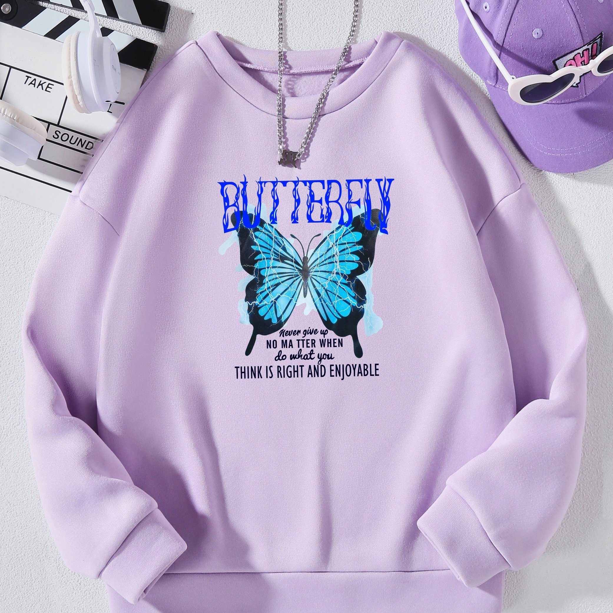 Purple discount butterfly sweater