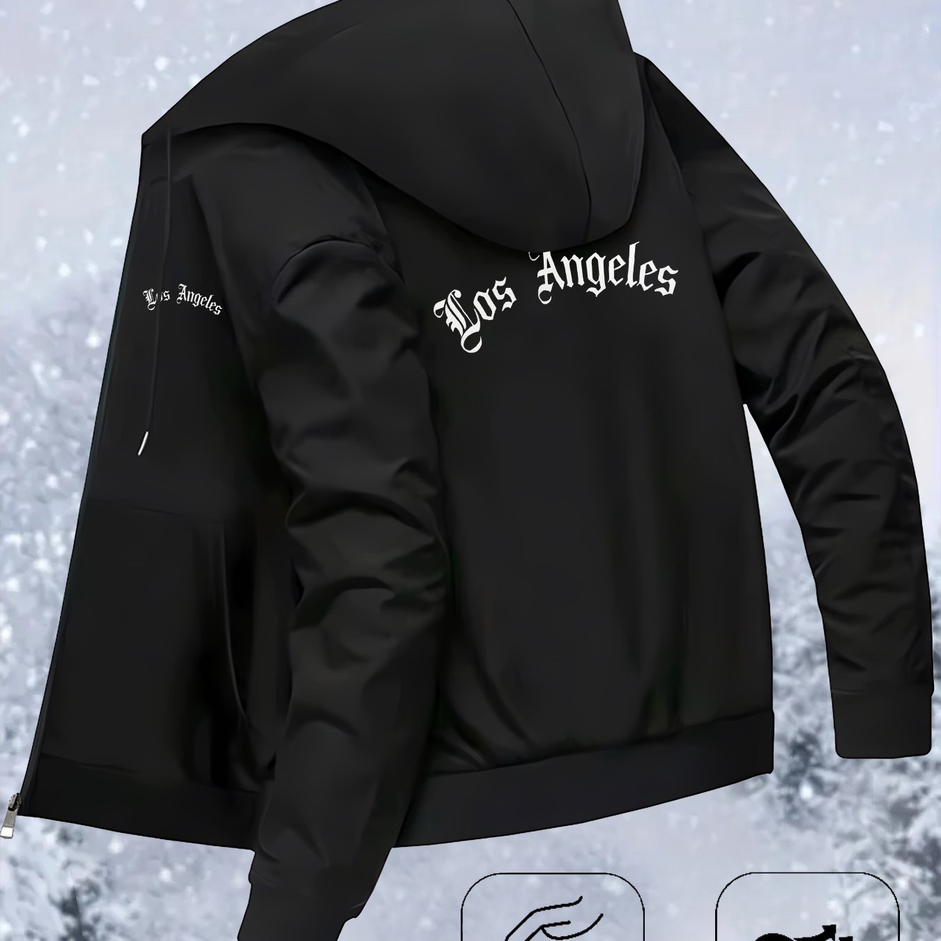 TEMU Men's Fashion Hooded Jacket, Gothic Loch , Casual Zipper Outerwear With Side Pockets And Slim Fit, Autumn/winter Sports Jacket For Men