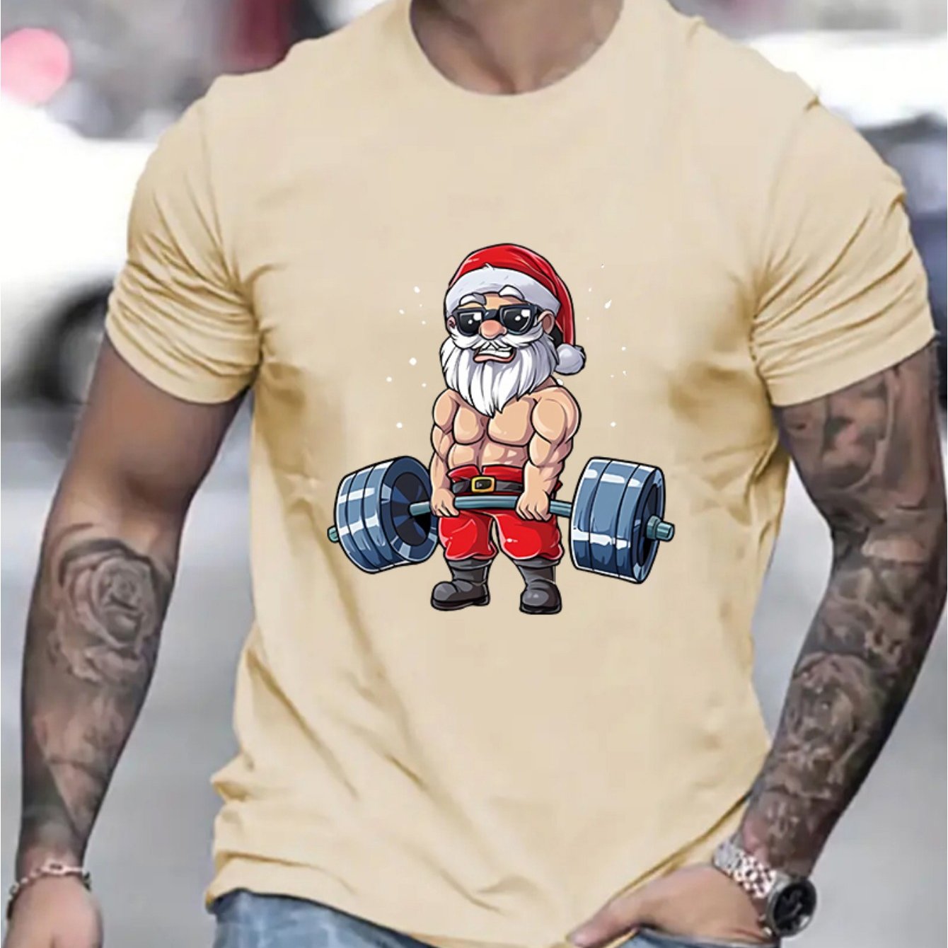 TEMU Men's Casual Stylish Round Neck Patterned Short Sleeve T-shirt