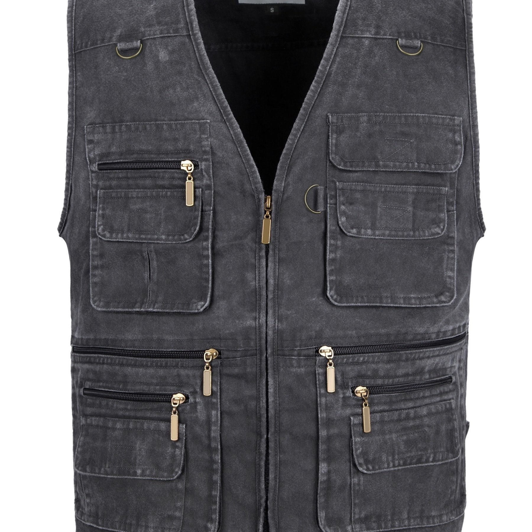 Image of Men' Washed Outdoors Travel Sports Multi-pockets Vests Utility Work Hunting Fishing Cargo Lightweight Techwear Outerwear Casual Vest For Men (colors Will , Please Wash Separately), Men's Gilet