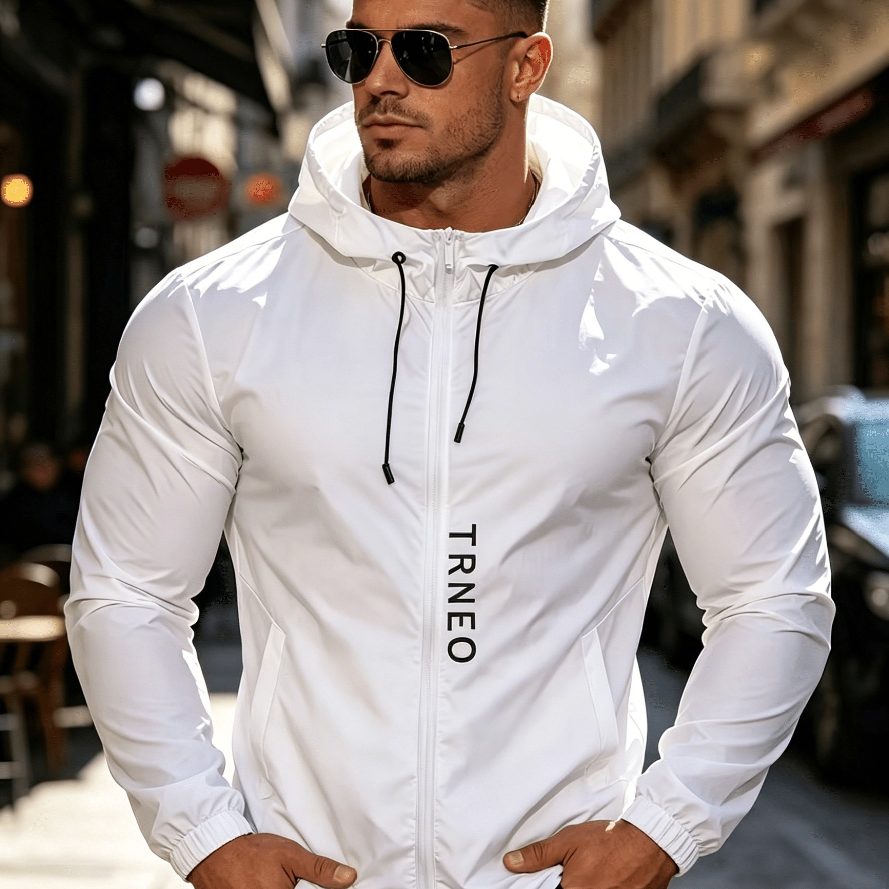 TEMU Unisex Summer New Casual Lightweight Breathable Zippered Hooded Jacket, Suitable For Fishing, Hiking, Cycling, Morning Runs, , And Daily Wear