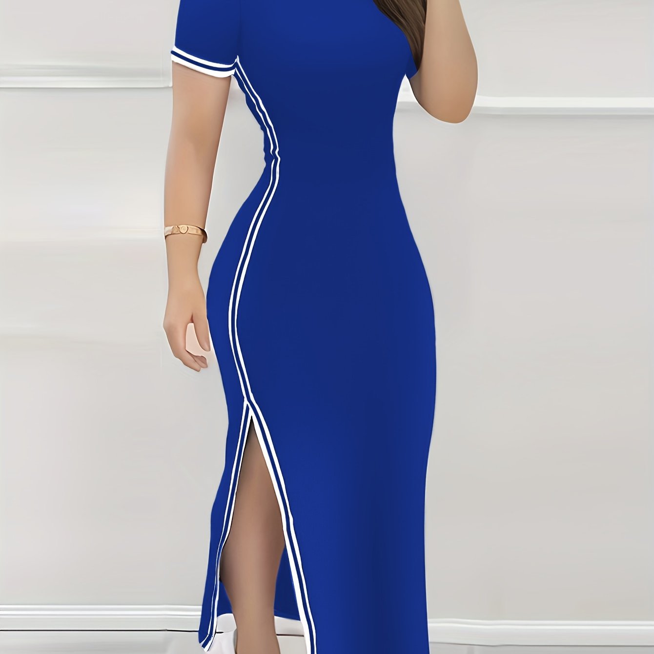 E-shop Zielgerichtete Entwicklung Damenmode Kleid Einfarbig Lässig Elegant