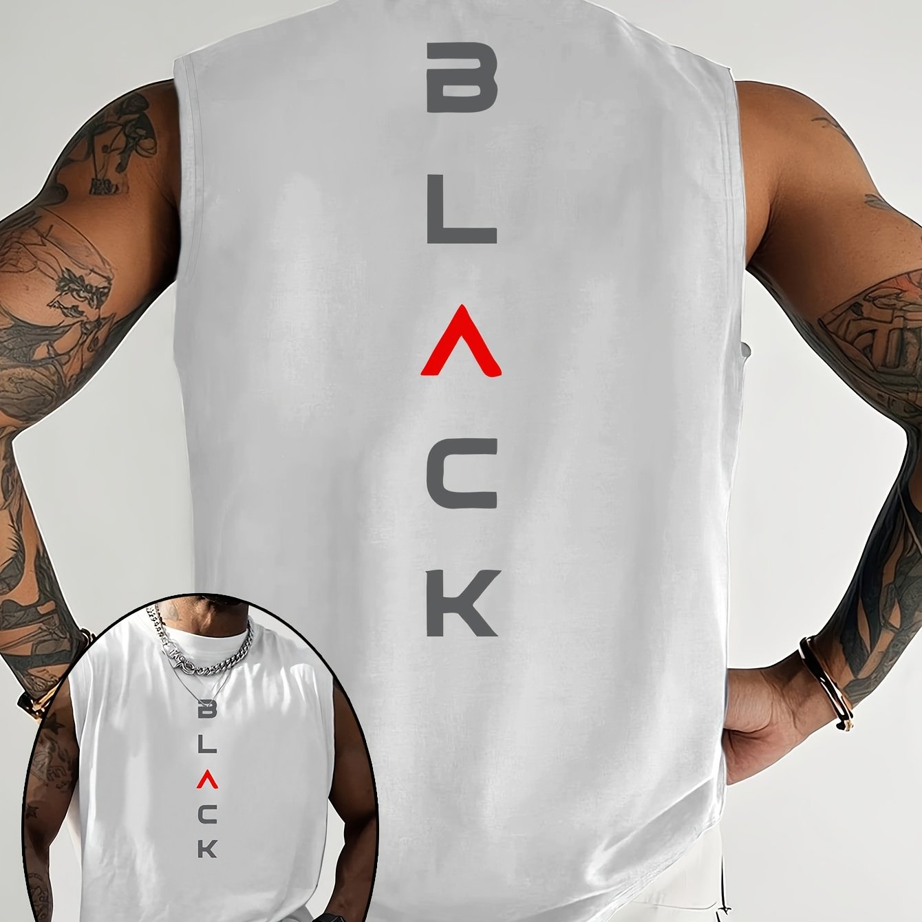 TEMU Men's Summer Casual Fitness Athletic Vest, Suitable For Gym, Running And Marathon