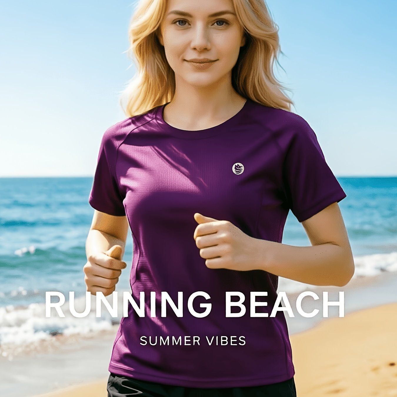 TEMU Women's Quick-dry Short-sleeve T-shirt With Breathable Mesh & Moisture-wicking Technology - Non- Athletic Top Suitable For Running, Gym,