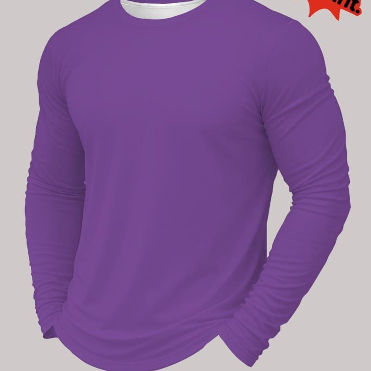 TEMU Print Design - Not Textured ' Long Sleeve T-shirt, Solid Color Casual Versatile Wear Item