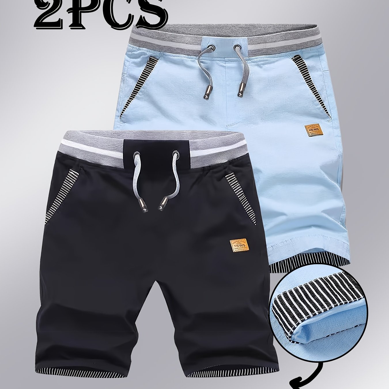 TEMU Men's Casual Straight Drawstring Athletic Shorts Summer All-match