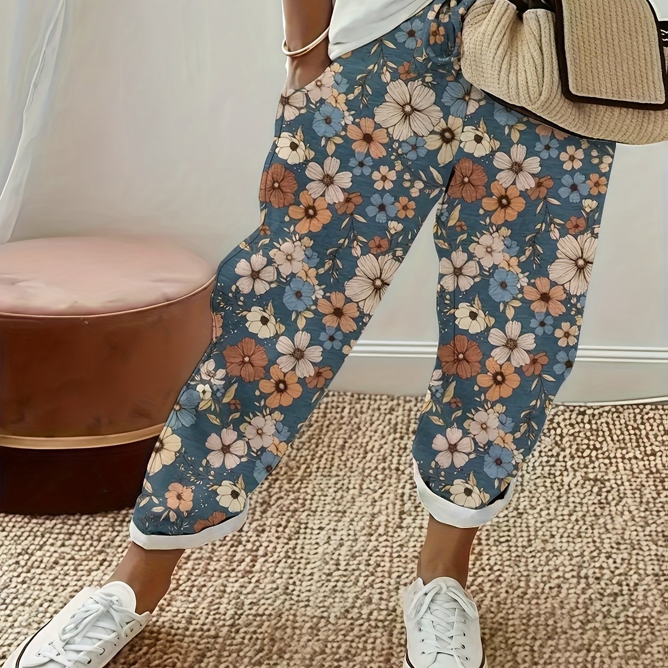 E-shop 2025 Herbst Neuankömmlinge Bedruckte Haremhose, Lässige High-Stretch Lockere Lange Hosen