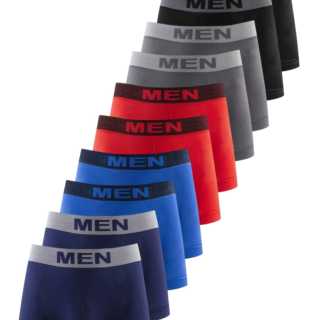 Image of 10pcs Men's Fashion Seamless Ultra-thin Breathable Fabric Comfortable Health Underwear, Recommended For Sizes Xs-m